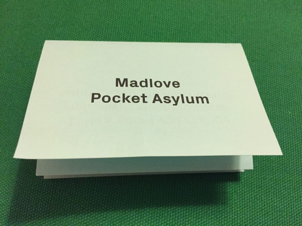 pocket asylum folded Q&A sheet