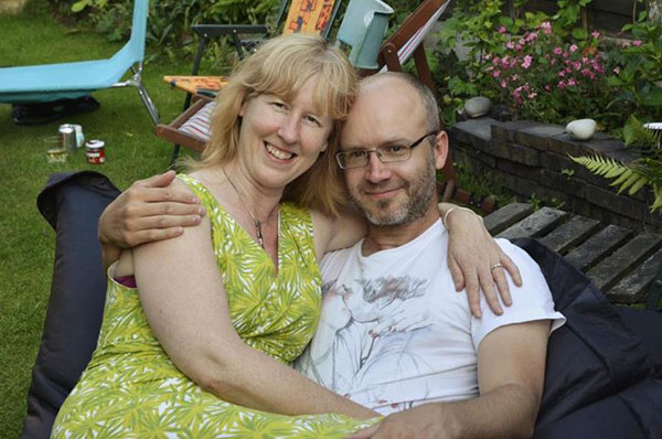 Pete and Fi in the garden